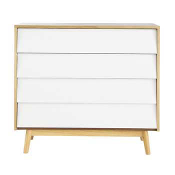 FJORD Vintage White 4-Drawer Chest (80 x 90cm)