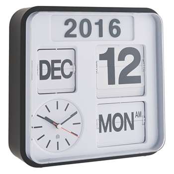 Flap White small analogue year wall clock (H25 x W25cm)
