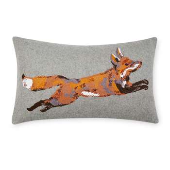Fox Embroidered Cushion (30 x 50cm)