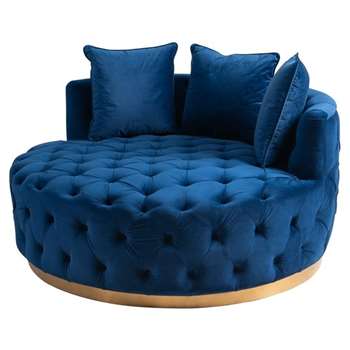 Frankfurt Loveseat - Navy Blue (H73 x W147 x D147cm)