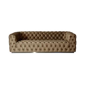 Frankfurt Three Seat Sofa – Taupe (H72 x W250 x D99cm)