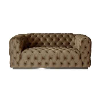 Frankfurt Two Seat Sofa – Taupe (H72 x W186 x D99cm)