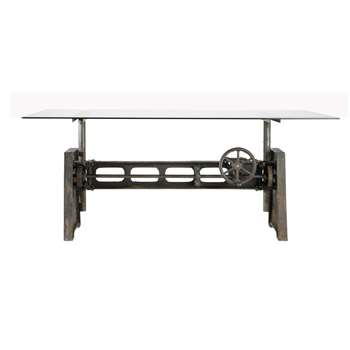 GARIBALDI Glass and metal dining table W 200cm
