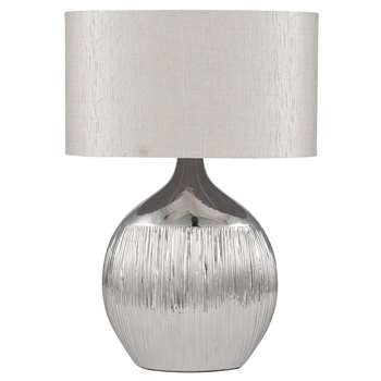 Gemini Table Lamp Silver (H44.5 x W32 x D18cm)