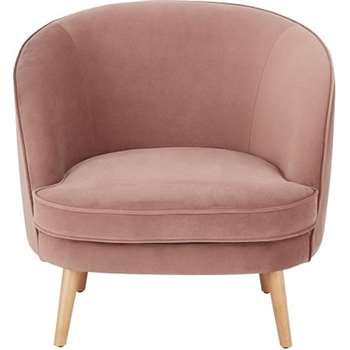 Gertie Accent Chair, Vintage Pink Velvet (H78 x W84 x D80cm)