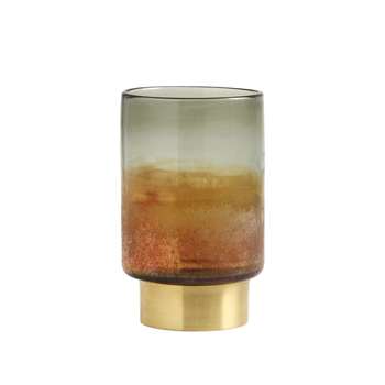 Glass Lantern Multi-Colour, Medium (H20 x W12 x D12cm)