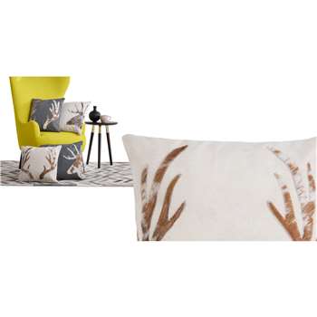 Glencoe Antler Cushion, Cream (45 x 45cm)