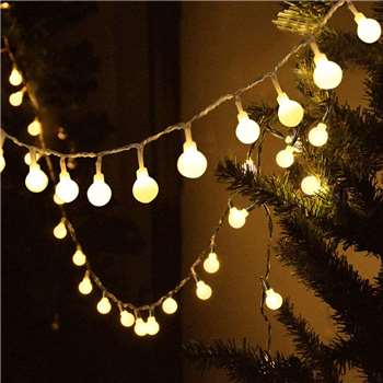 Globe String Lights Waterproof, 15M/49ft 120 LED Fairy Lights Plug in Powered, Outdoor/Indoor, Warm White