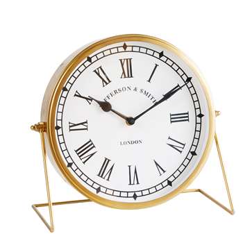 Gold Metal Tabletop Clock (29 x 26cm)