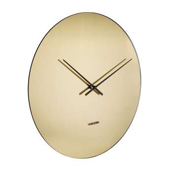 Gold mirror glass wall clock (40 x 40cm)