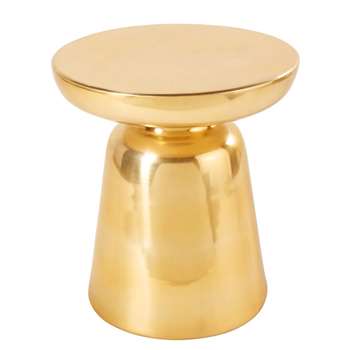 GOLDEN ROCK Brass Metal Side Table (H42.5 x W38.5 x D38.5cm)