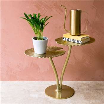 Golden Water Lily Leaf Table (H54 x W65 x D31cm)