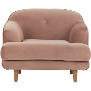 Gracie Armchair, Vintage Pink Velvet (80 x 103cm)