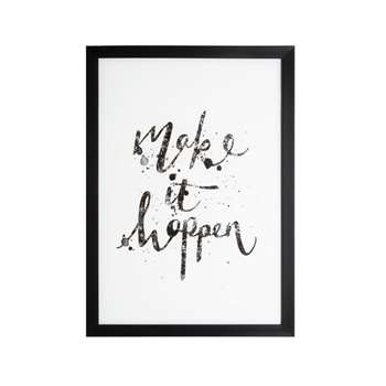 Graham & Brown Make It Happen Framed Print Wall Art, Black (70 x 50cm)