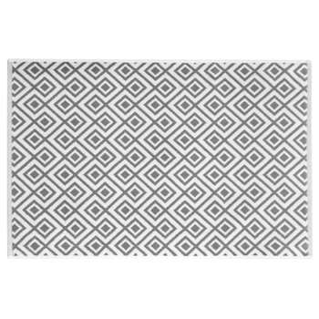 GRAPHIC WILD white cotton bath mat with grey motifs (50 x 80cm)