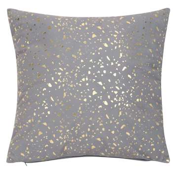 MYRIADE Grey Cushion Cover with Gold Print (H40 x W40cm)
