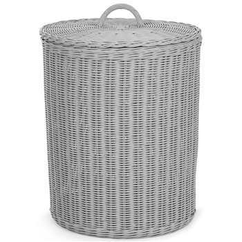 Grey Rattan Laundry Basket