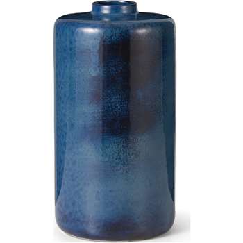 Haalo Large Ceramic Vase, Blue (H31 x W16 x D16cm)
