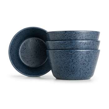 Habitat Addison Set of 4 Stoneware Cereal Bowl - Blue (H14 x W14 x D7.5cm)