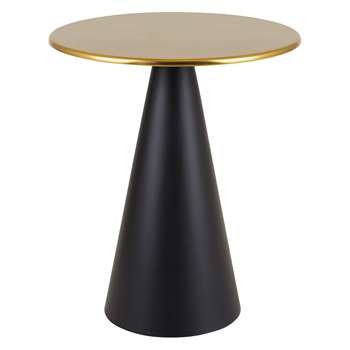 Habitat Aditi Gold And Black Metal Side Table (H46.5 x W40 x D40cm)