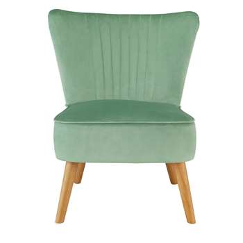 Habitat Alana Velvet Shell Back Accent Chair - Mint (H79 x W52 x D64cm)