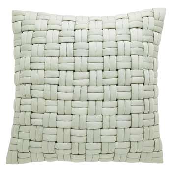 Habitat Aliona Green Interwoven Cushion (H60 x W60cm)