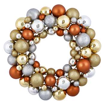 Habitat Anngarsk Metallic Glitter Bauble Wreath (H40 x W40cm)