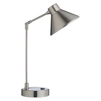 Habitat Bobby Silver Brushed Metal Desk Lamp (54 x 16cm)