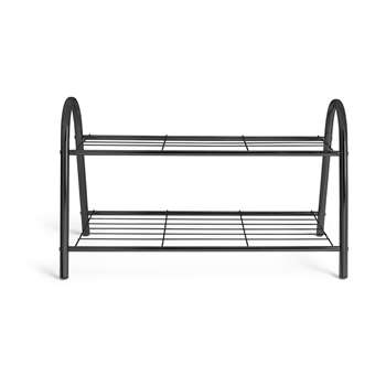 Habitat Boutique 2 Tier Wire Shoe Rack - Black (H36 x W61 x D34cm)