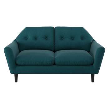 Habitat Brix Teal Tweed Wool Mix 2 Seater Sofa (76 x 120cm)