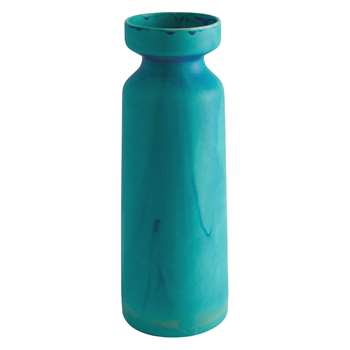 Habitat Egito Turquoise Earthenware Cylinder Vase (H31.5 x W11.5 x D11.5cm)