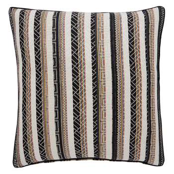 Habitat Eugene Black And White Woven Striped Cushion (H45 x W45cm)