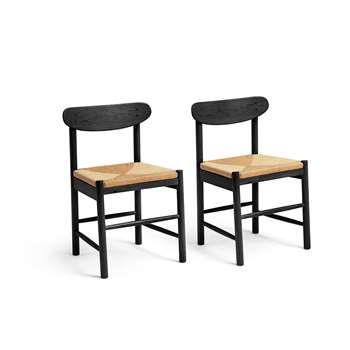 Habitat Hanna Pair of Wood Dining Chairs - Black (H76 x W41 x D48cm)