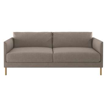Habitat Hyde Natural Fabric 3 Seater Sofa, Wooden Legs (72 x 190cm)