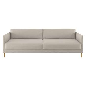 Habitat Hyde Natural Textured Woven Fabric 3 Seater Sofa Bed, Wooden Legs 58 x 230cm