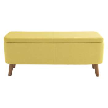 Habitat Jacobs Saffron Yellow Upholstered Storage Bench (H44 x W110 x D40cm)