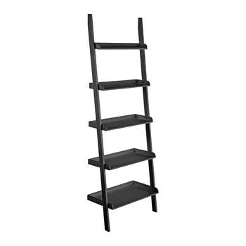 Habitat Jessie Black Wide Leaning Bookcase 189 x 66cm