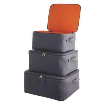Habitat Jolie Set Of 3 Grey Storage Trunks (23.5 x 46cm)