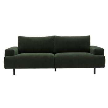 Habitat Julien 3 Seater Fabric Sofa - Dark Green (H83 x W220 x D97cm)