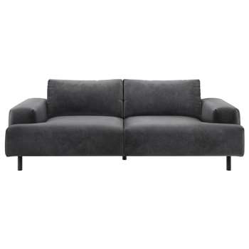 Habitat Julien 3 Seater Velvet Sofa - Grey (H83 x W220 x D97cm)