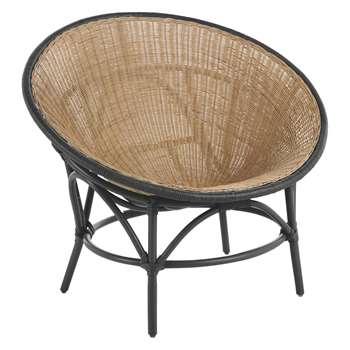 Habitat Koba Rattan Chair With Black Legs (101.5 x 76cm)