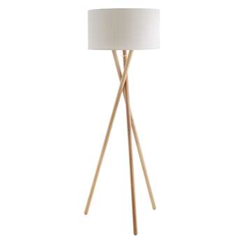 Habitat Lansbury Ash Tripod Floor Lamp With White Shade