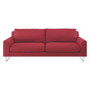 Habitat Lyle Red Fabric 3 Seater Sofa (79 x 200cm)