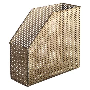 Habitat Macula Gold Mesh Magazine File (H10 x W2.6 x D23.5cm)