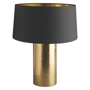 Habitat Margo Brass Table Lamp With Black And Gold Shade (50 x 38cm)