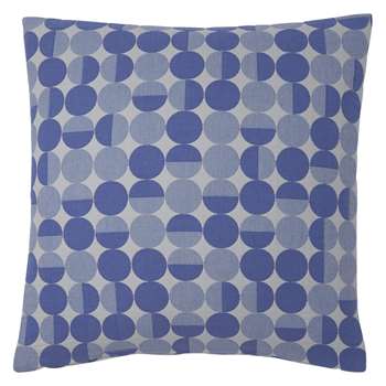 Habitat Occhio Blue And White Quilted Cushion 60 x 60cm