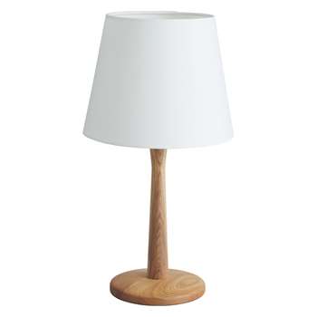 Habitat Pip Ash Wooden Table Lamp And White Shade (45 x 24cm)