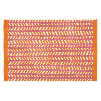 Habitat Rao Small Orange And Pink Cotton Flat Weave Rug (120 x 180cm)