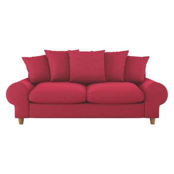 Habitat Scone Red Textured Fabric 3 Seater Sofa (86 x 206cm)