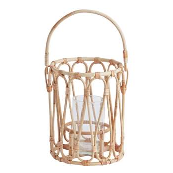 Habitat Small Bamboo Lantern Candle Holder - Natural